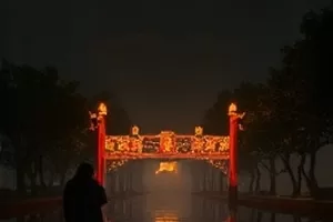 白噪音电台封面，深夜里亮着指示灯的老式收音机